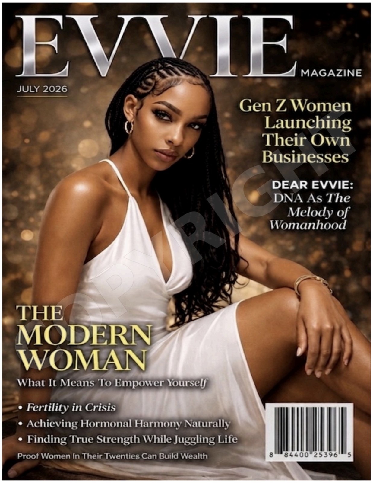 EVVIE Magazine, July 2026. The Modern Woman — what it means to empower yourself.